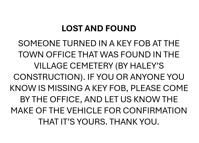 KEY FOB LOST AND FOUND 